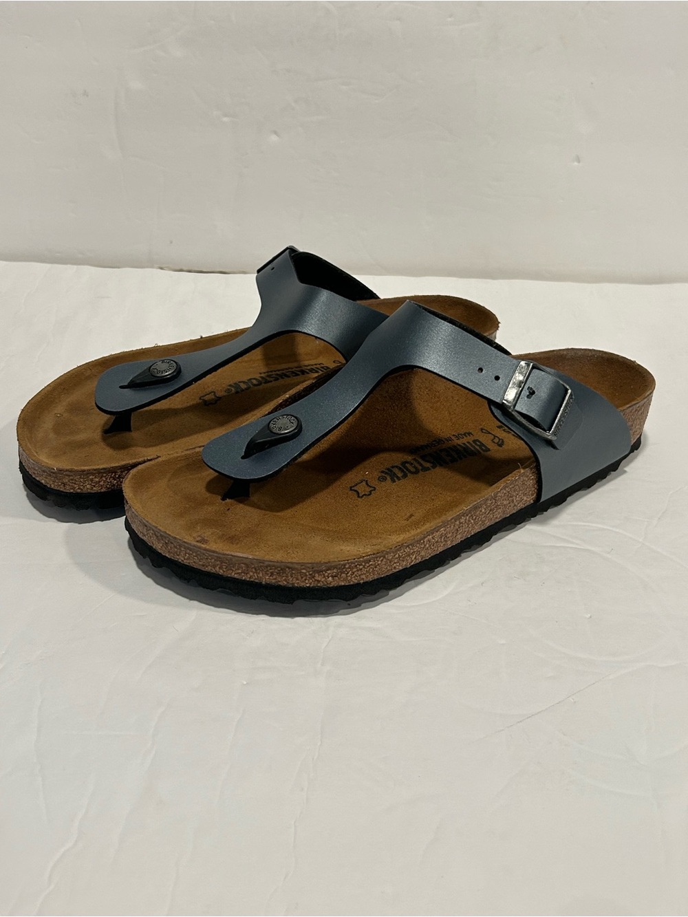Birkenstock Gizeh Thong Sandals Gunmetal Birko-Flor Cork Footbed EU41 (Women 10) - Picture 3 of 12